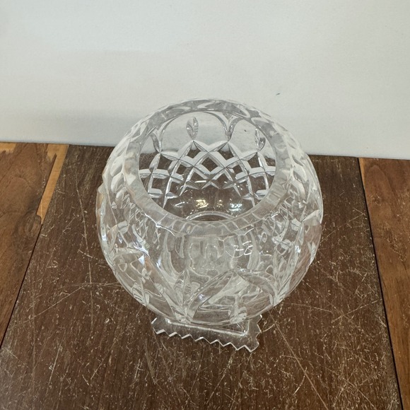 Crystal Glass Vase Candle Holder Diamond‎ Cut Square Base Elegant Decor - Picture 5 of 8